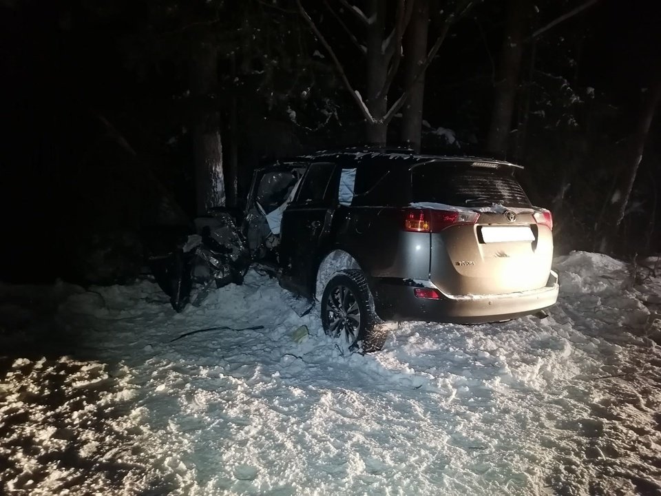 В Слободском районе водитель «Тойоты» вылетел в кювет и въехал в дерево