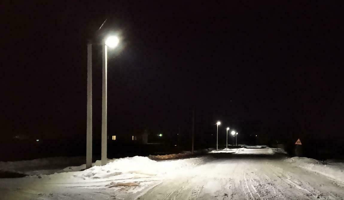 В Санчурском районе появились фонари и уличное освещение