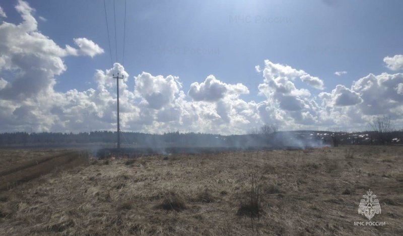 В Вятских Полянах горела трава в районе набережной