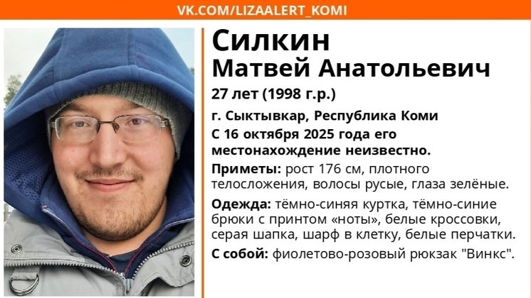 Фото ориентировки «Лиза Алерт Коми»